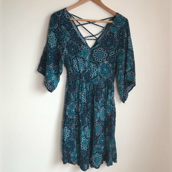 TORRID GEO PRINT LATTICE BACK DRESS - Picture 3 of 9